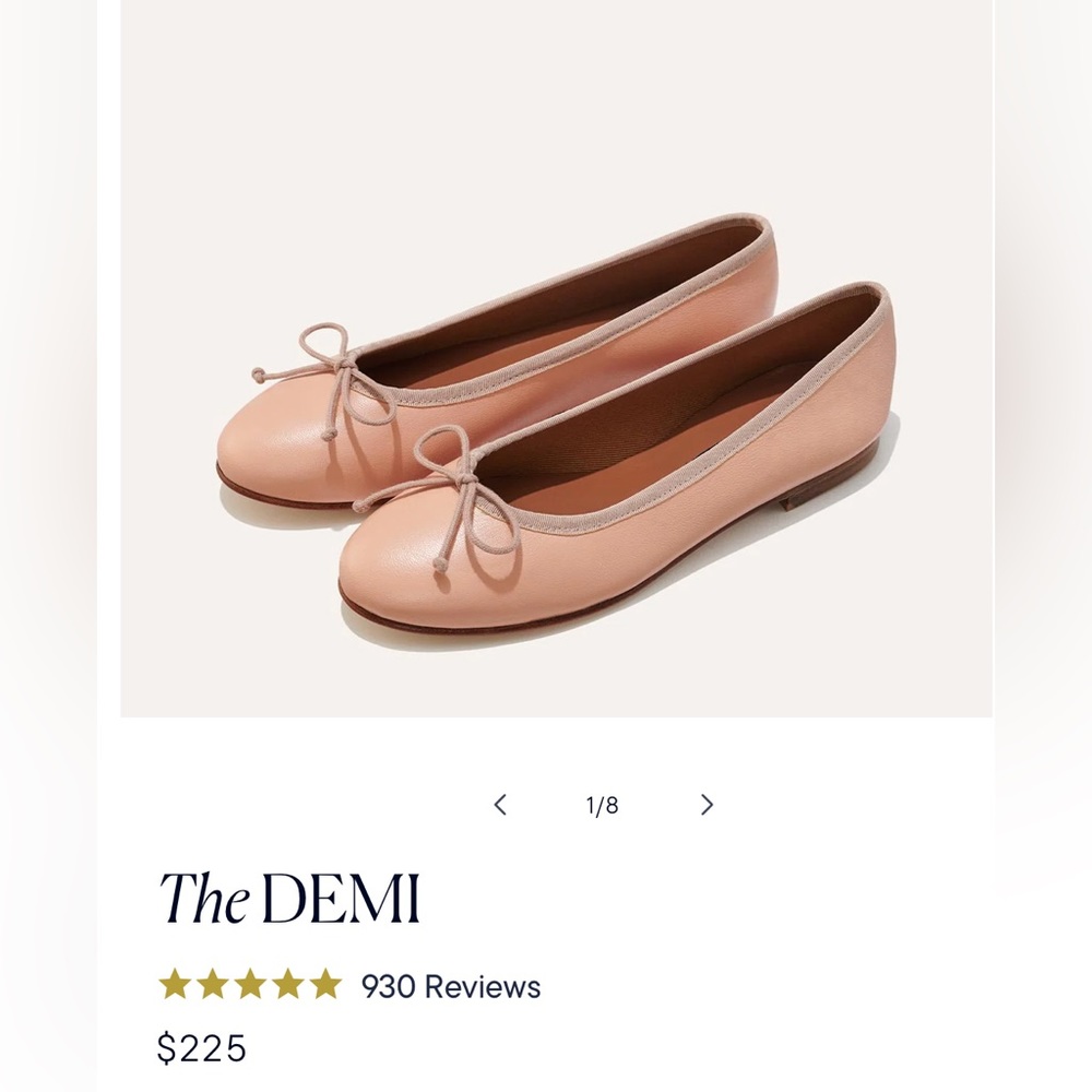 Margaux Demi Flats in Ballet Pink Napa